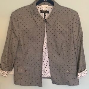 ESCADA BEAUTIFUL BLAZER SILK/ WOOL GREY POLKA DOT 12